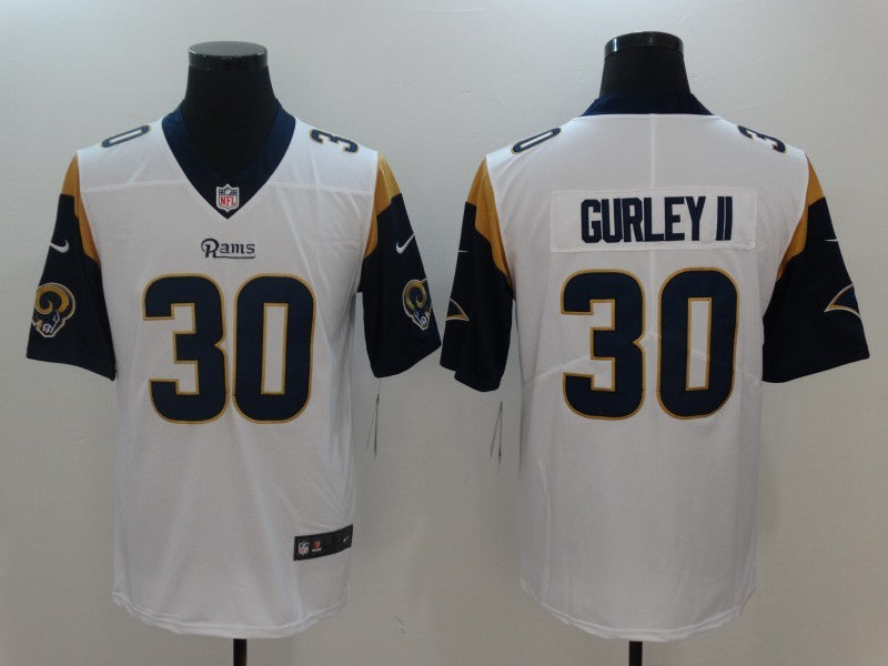 Men's Los Angeles Rams Todd Gurley II #30 White Game Jersey1 football jersey product view 1