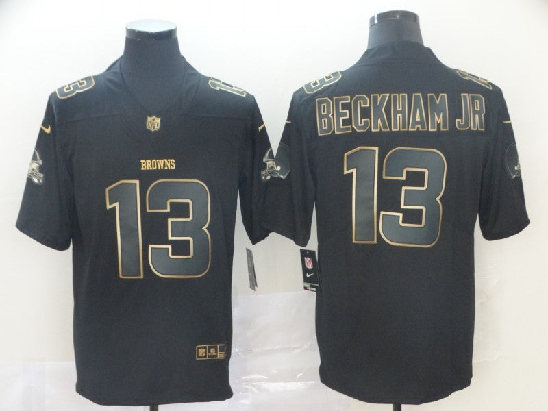Men's Cleveland Browns Odell Beckham Jr. Black Game Player Jersey1 football jersey product view 1