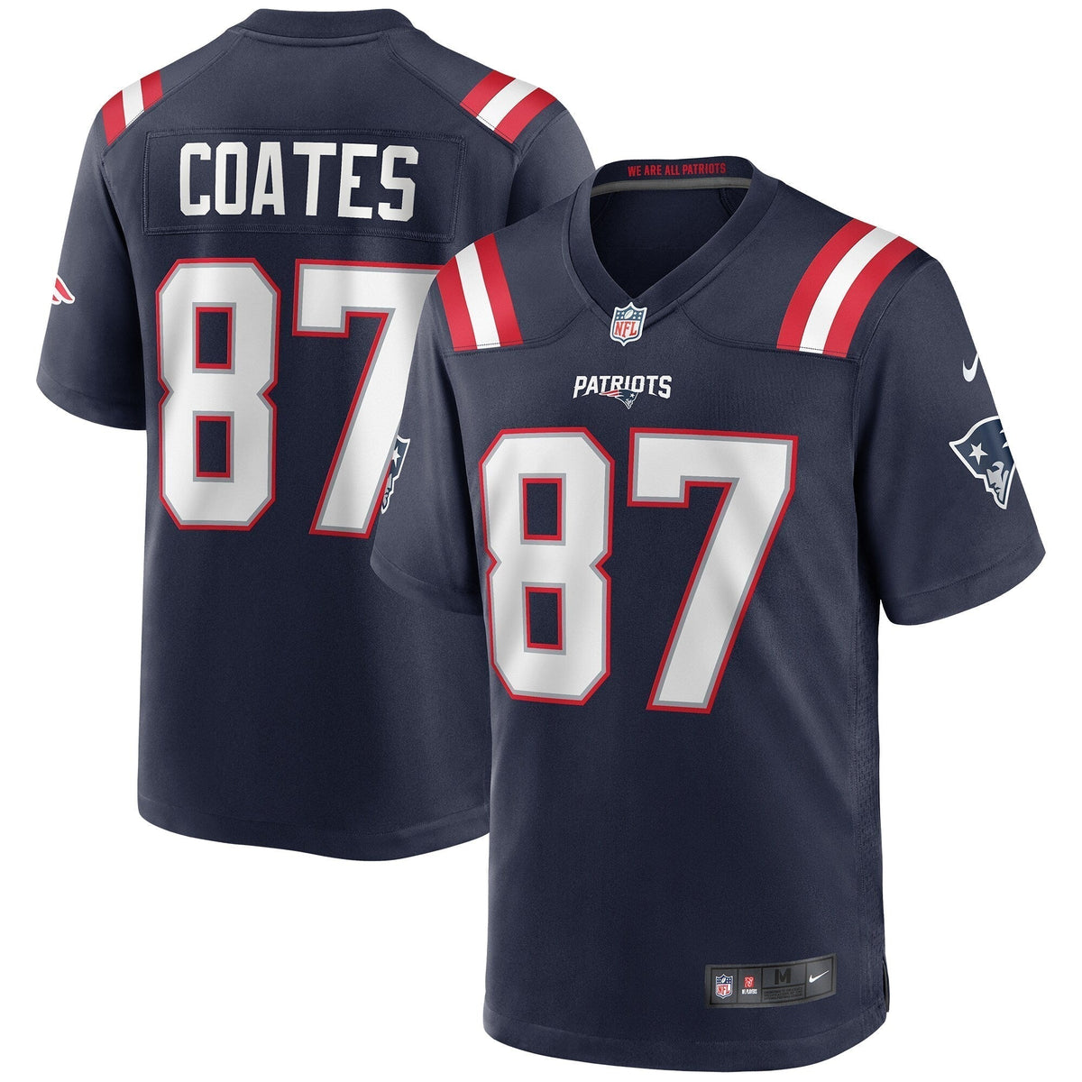 Ben Coates New England Patriots Nike Game Retired Jersey - Navy football jersey product view 1