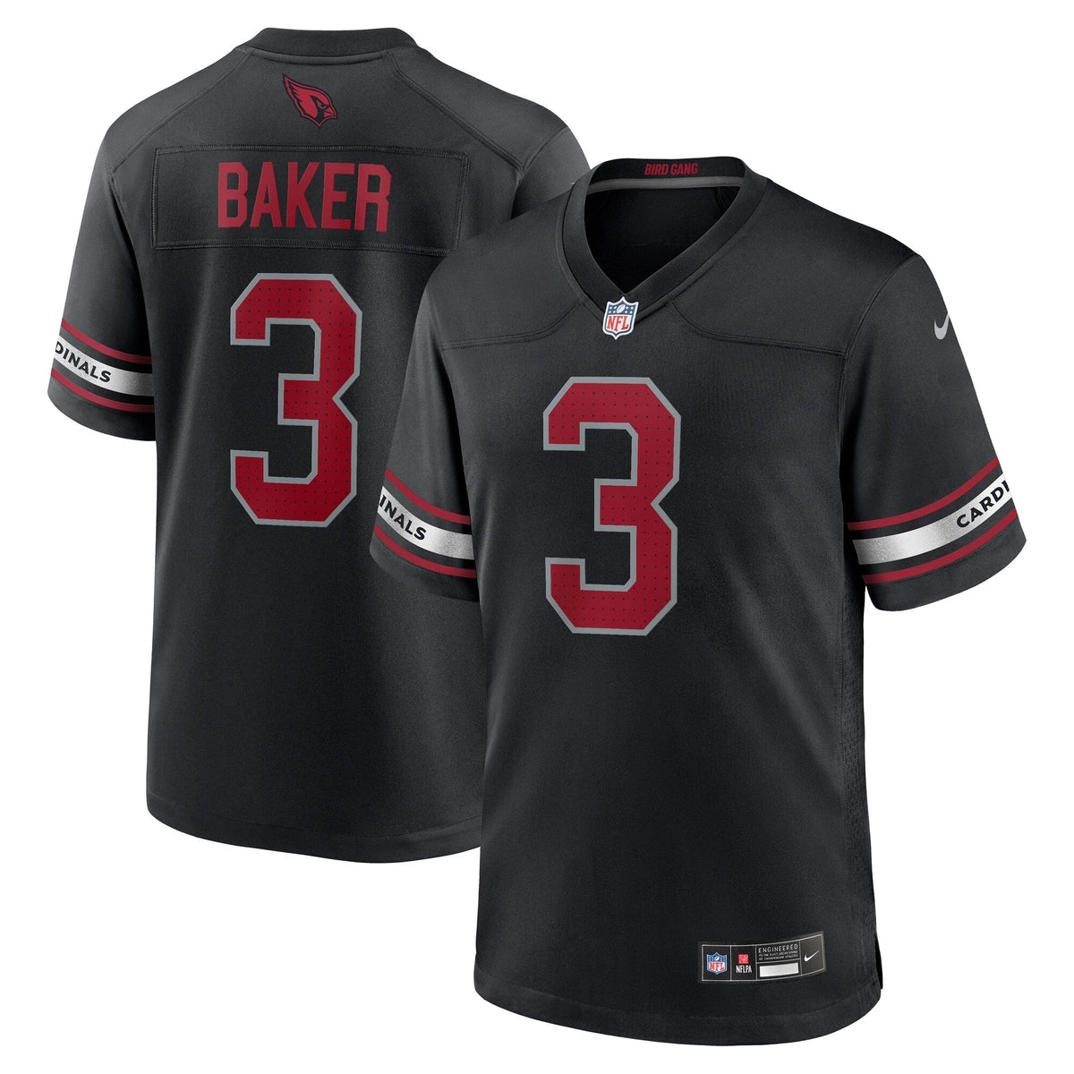 Budda Baker Arizona Cardinals Nike Game Jersey - Black football jersey product view 1
