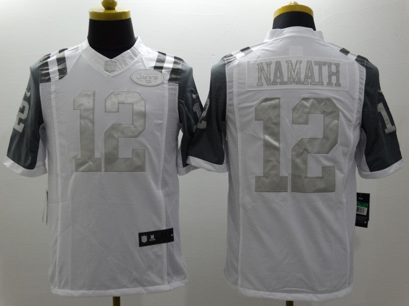 Men's New York Jets Joe Namath #12 White Game Player Jersey1 football jersey product view 1