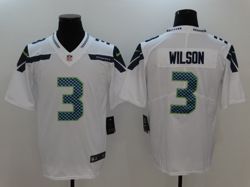 Men's Seattle Seahawks Russell Wilson #3 White Game Jersey football jersey product view 1