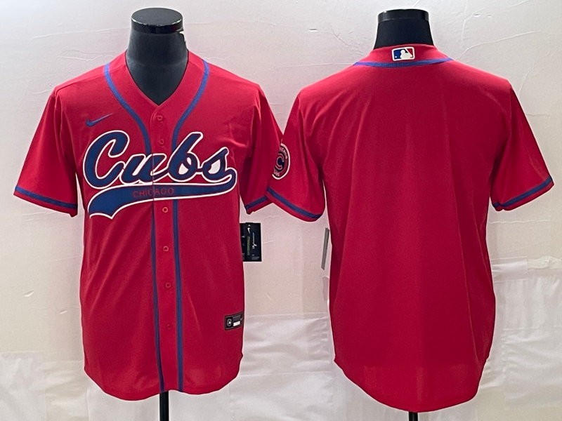Men's Chicago Cubs Red Blank Replica Jersey baseball jersey product view 1