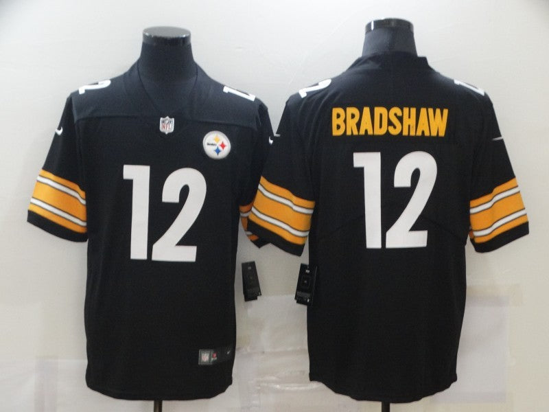 Men's Pittsburgh Steelers Terry Bradshaw #12 Black Game Jersey1 football jersey product view 1