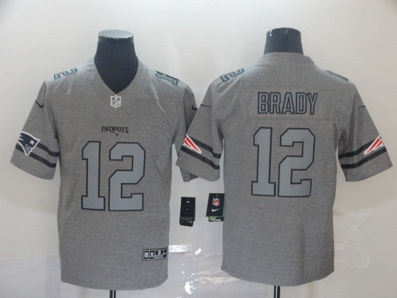 Men's New England Patriots Tom Brady #12 Gray Game Jersey1 football jersey product view 1