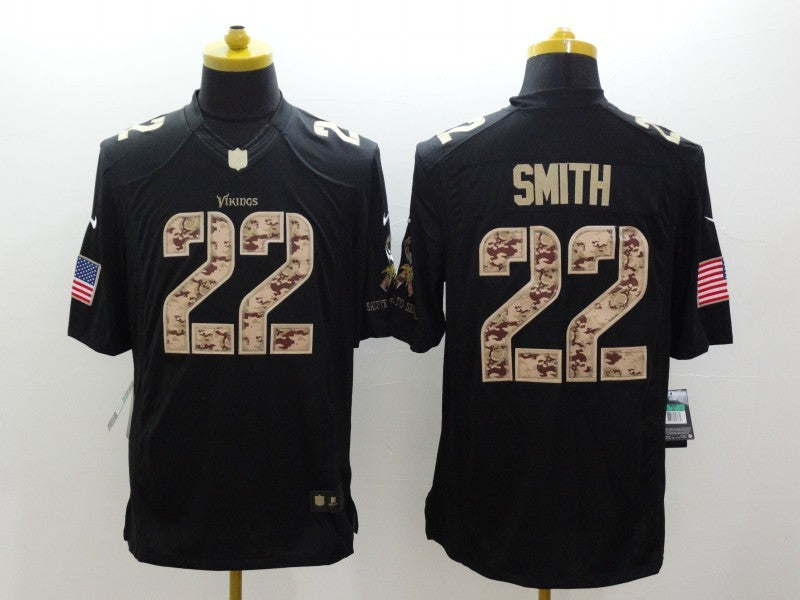 Men's Minnesota Vikings Harrison Smith #22 Black Game Player Jersey1 football jersey product view 1