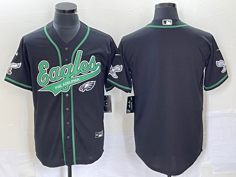 Men's Philadelphia Eagles Black Blank Jersey1 football jersey product view 1
