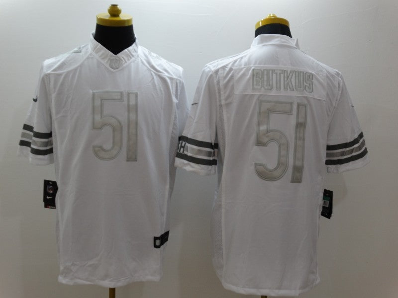 Men's Chicago Bears Dick Butkus #51 White Game Jersey1 football jersey product view 1