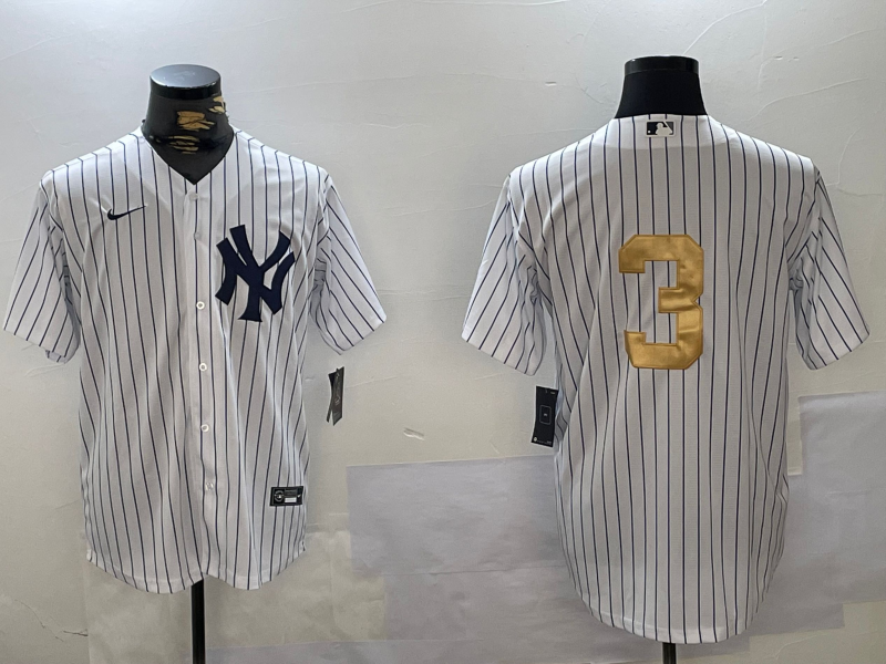 Men's New York Yankees Babe Ruth #3 White Game Jersey1 baseball jersey product view 1