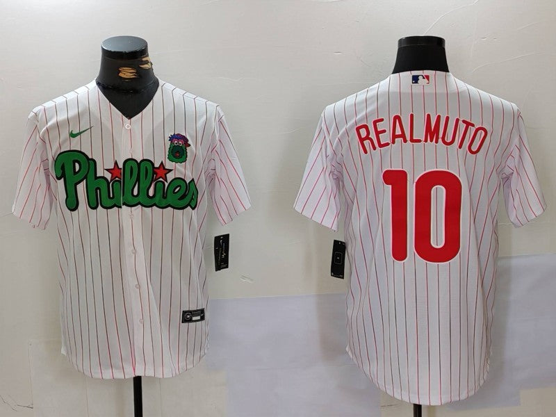Men's Philadelphia Phillies J.T. Realmuto #10 White Limited Player Jersey baseball jersey product view 1