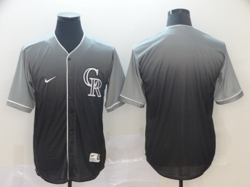 Men's Colorado Rockies Grey Gradient Replica Blank Jersey baseball jersey product view 1