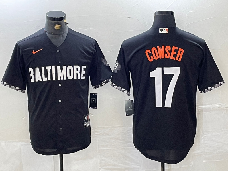Men's Baltimore Orioles Colton Cowser #17 Black City Connect Replica Player Jersey1 baseball jersey product view 1