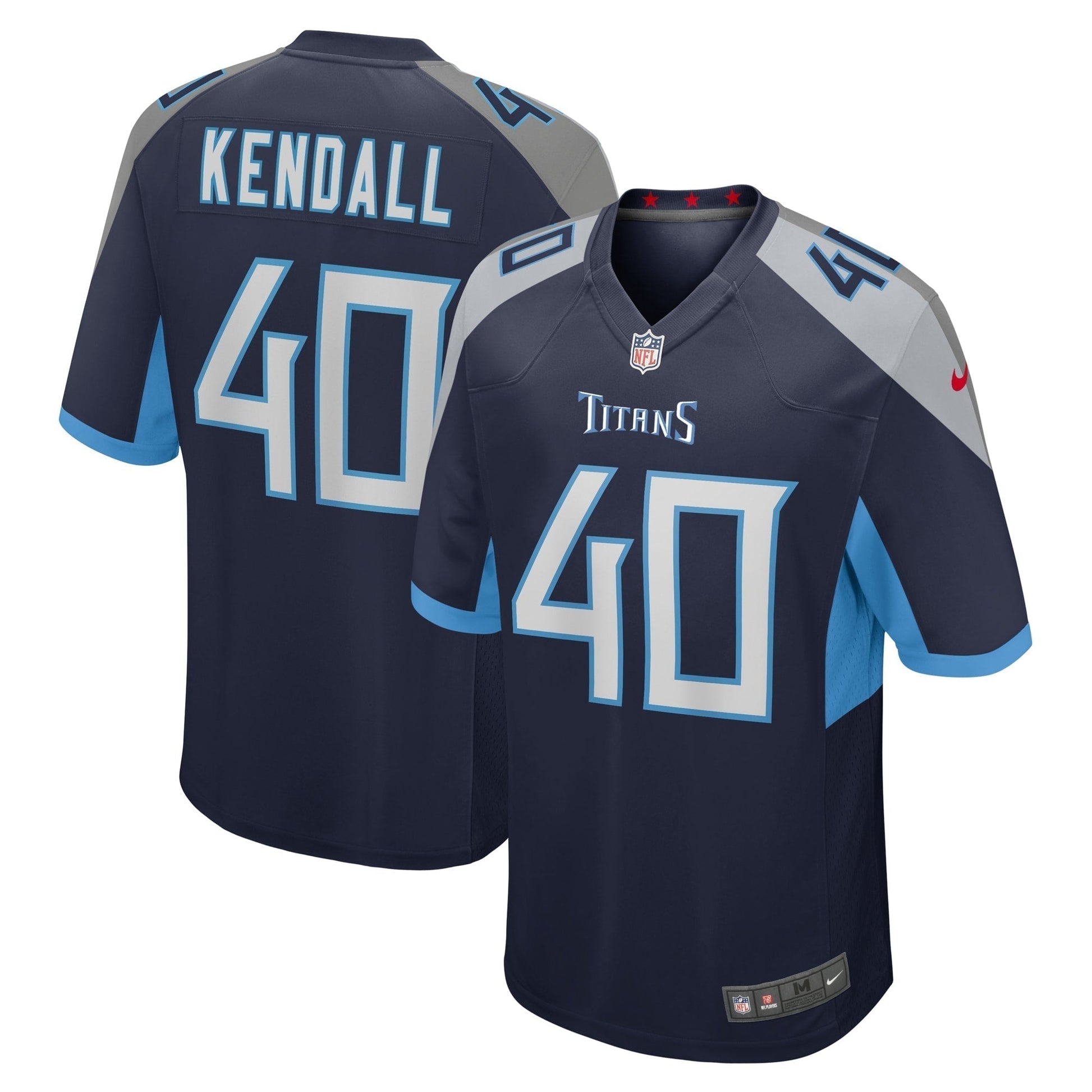 Anthony Kendall Tennessee Titans Nike Team Game Jersey - Navy football jersey product view 1