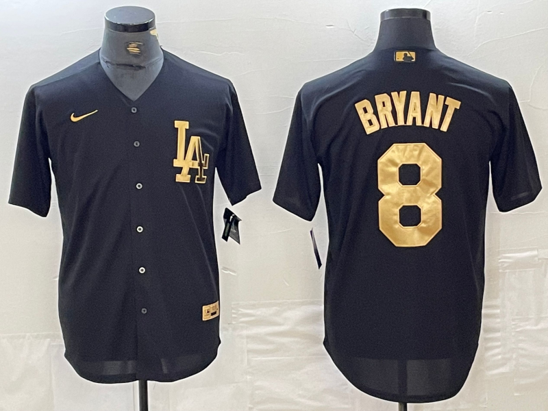 Men's Los Angeles Dodgers Kobe Bryant #8 Black Limited Player Jersey1 basketball jersey product view 1