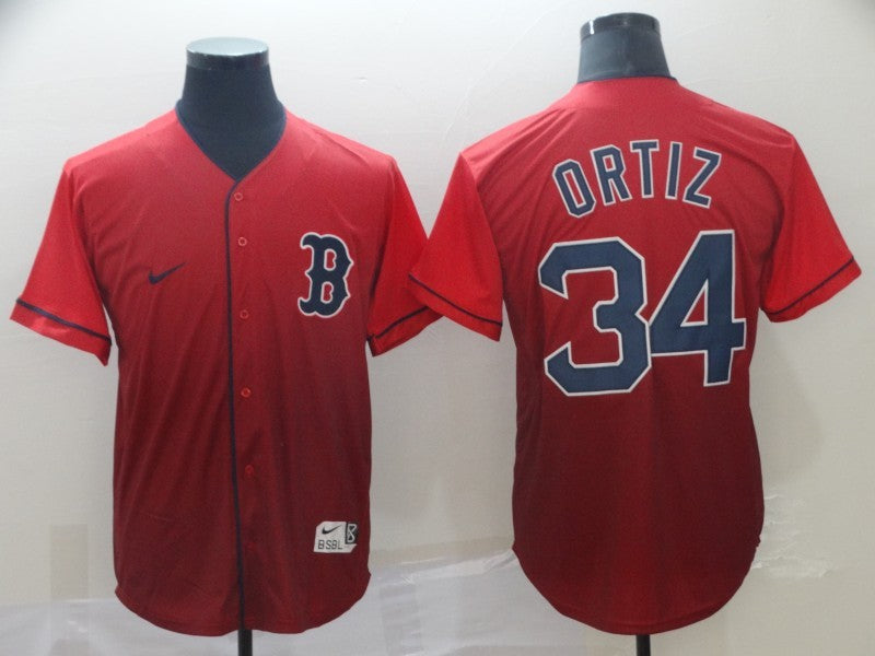 Men's Boston Red Sox David Ortiz #34 Red Fashion Stitched Jersey1 baseball jersey product view 1