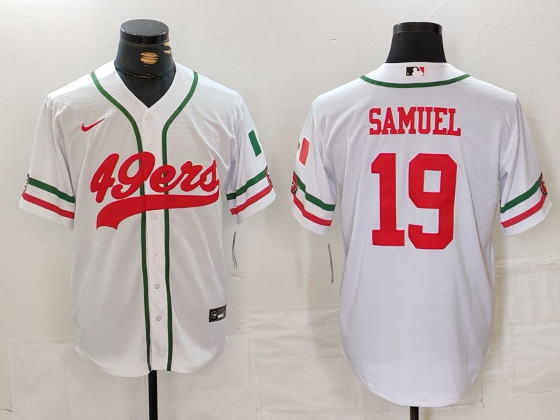 Men's San Francisco 49ers Deebo Samuel #19 White Player Game Jersey1 football jersey product view 1