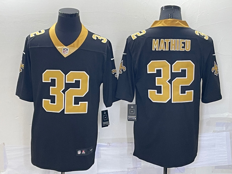 Men's New Orleans Saints Tyrann Mathieu #32 Black Game Jersey1 football jersey product view 1