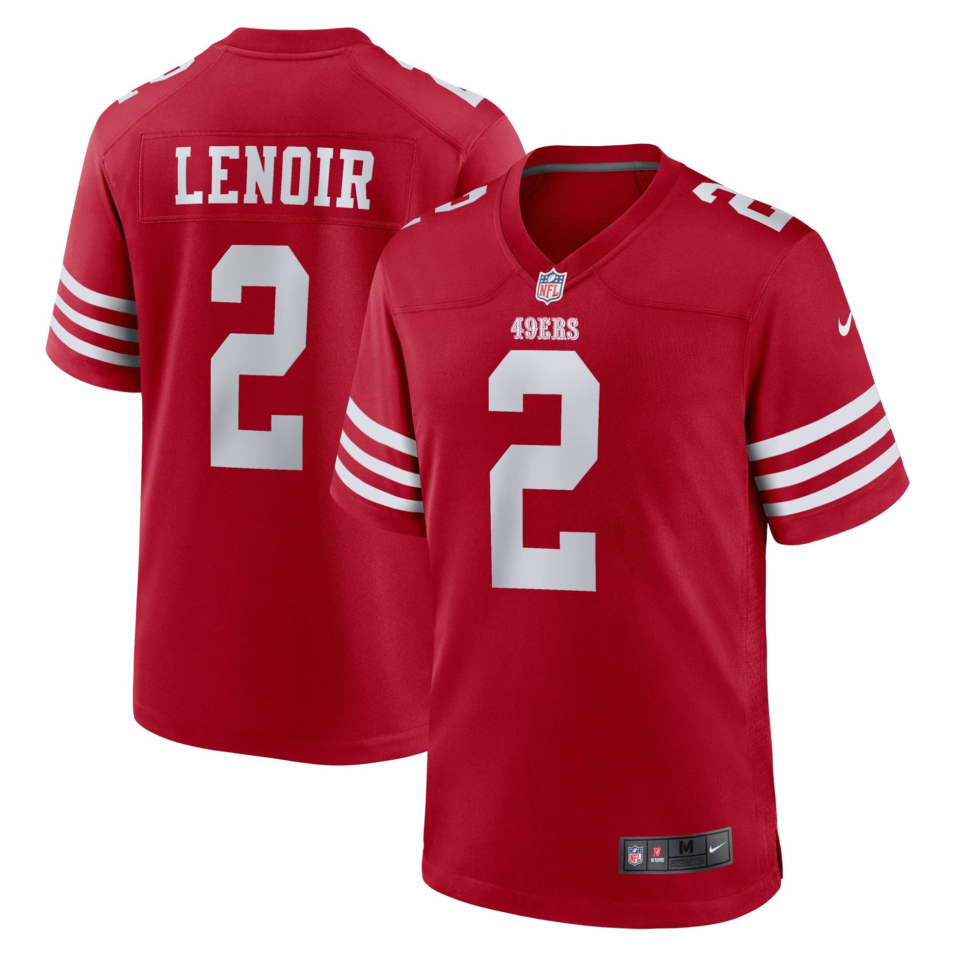 Deommodore Lenoir San Francisco 49ers Nike Game Jersey - Scarlet football jersey product view 1