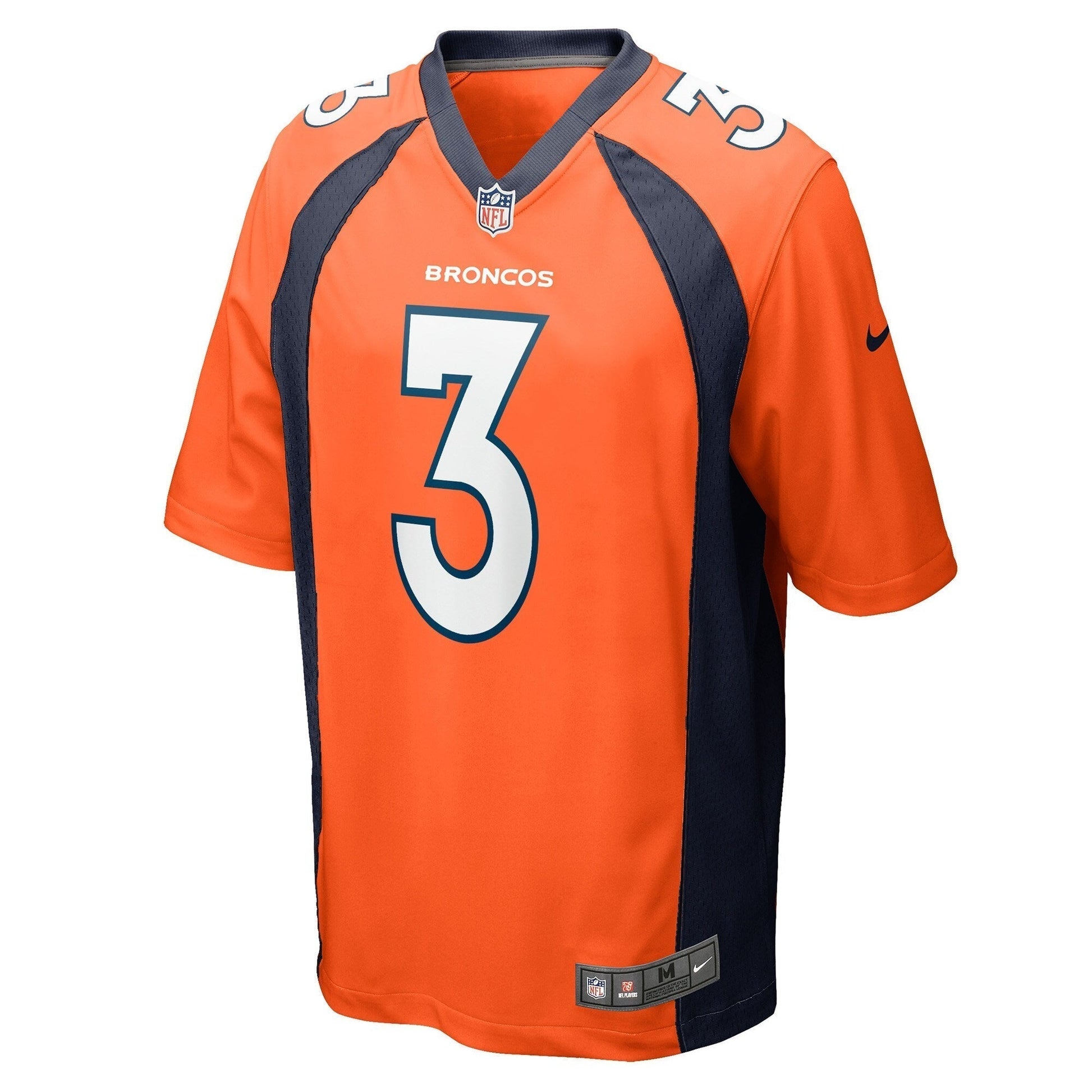 Russell Wilson Denver Broncos Nike Game Jersey - Orange football jersey product view 2