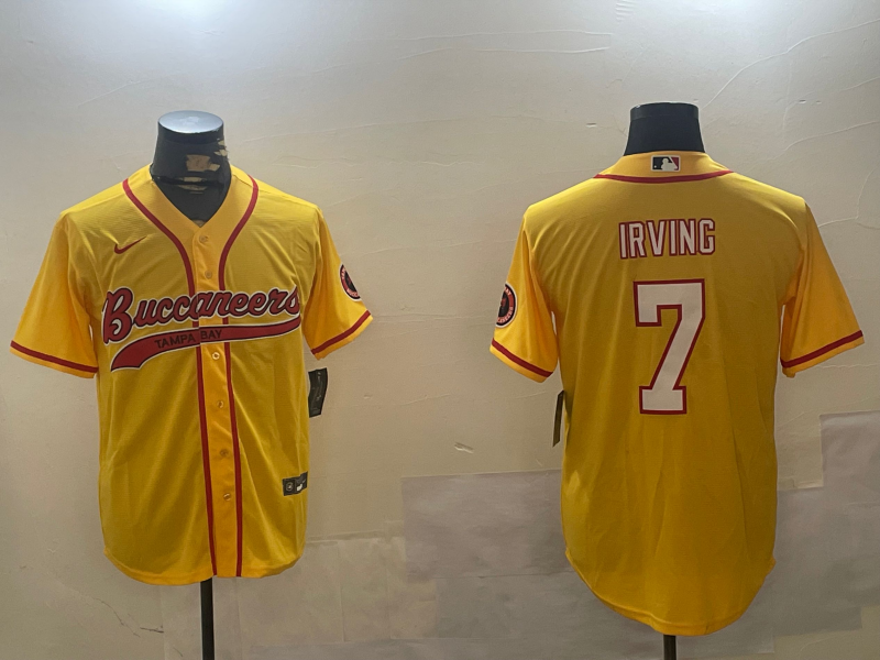 Men's Tampa Bay Buccaneers Bucky Irving #7 Yellow Game Jersey1 football jersey product view 1