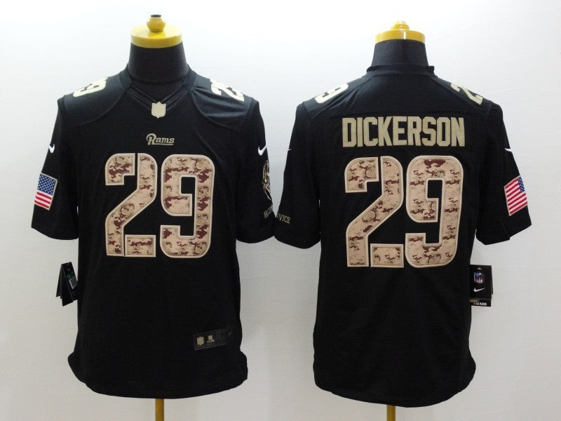 Men's Los Angeles Rams Eric Dickerson #29 Black Game Jersey1 football jersey product view 1