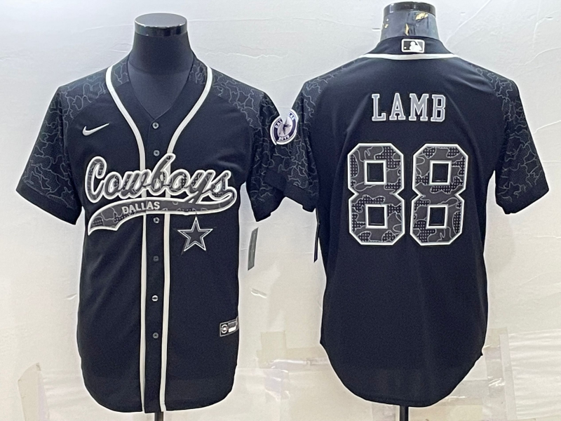 Men's Dallas Cowboys CeeDee Lamb #88 Black RFLCTV Limited Jersey1 Joint Edition football jersey product view 1