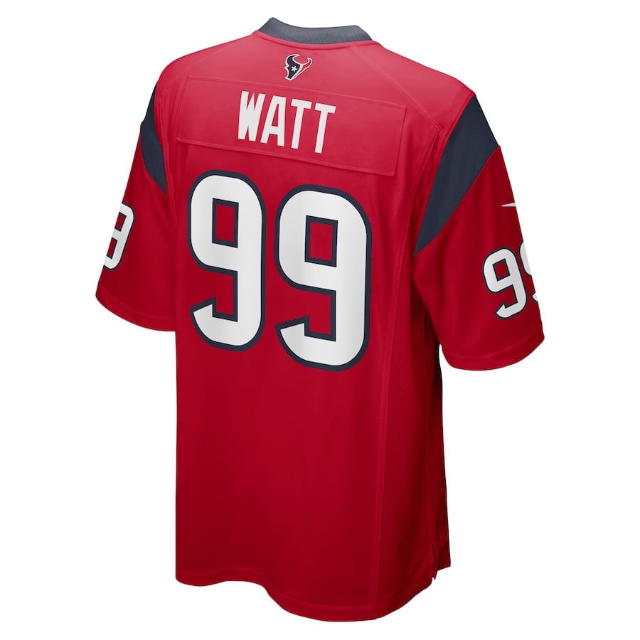J.J. Watt 99 Houston Texans Men Retired Alternate Game Jersey - Red football jersey product view 3