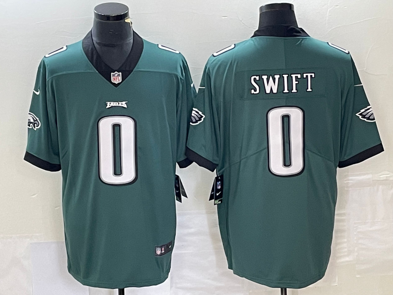 Men's Philadelphia Eagles D'Andre Swift #0 Midnight Green Game Jersey1 football jersey product view 1