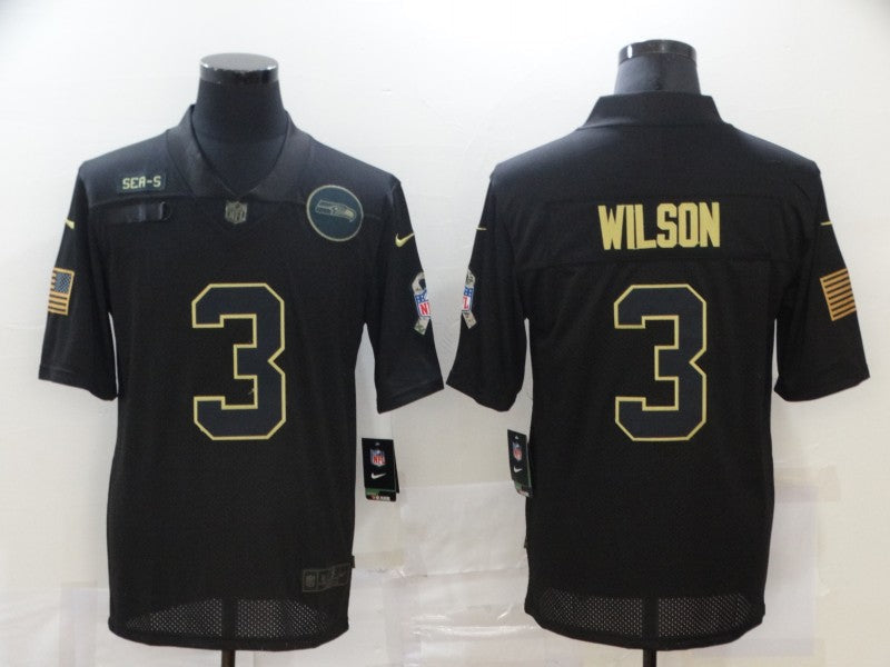Men's Seattle Seahawks #3 Russell Wilson Black Alternate Game Player Jersey football jersey product view 1