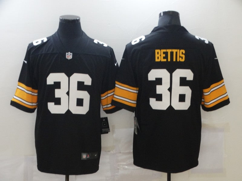 Men's Pittsburgh Steelers Jerome Bettis #36 Black Player Game Jersey1 football jersey product view 1