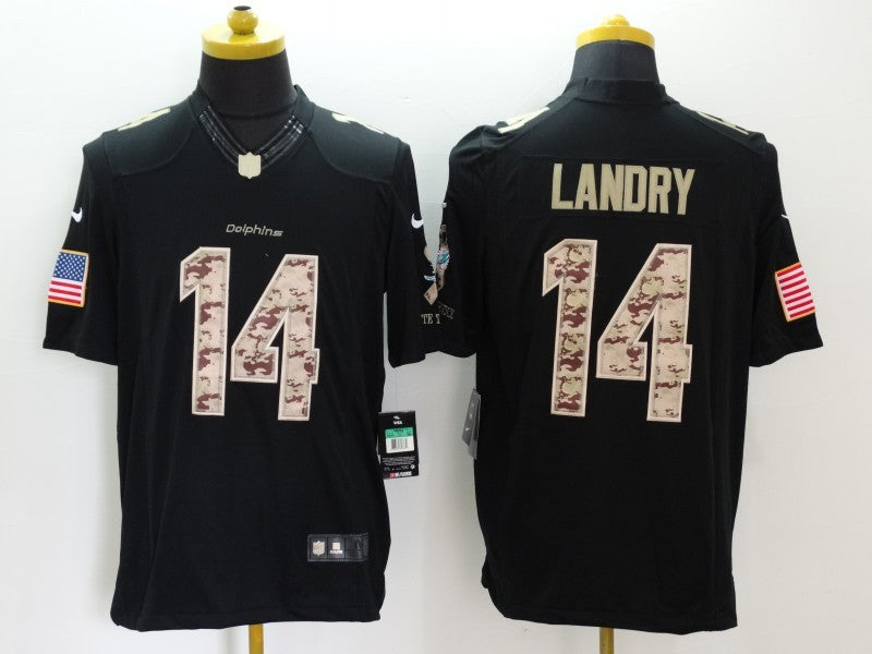 Men's Miami Dolphins Jarvis Landry #14 Black Game Player Jersey1 football jersey product view 1