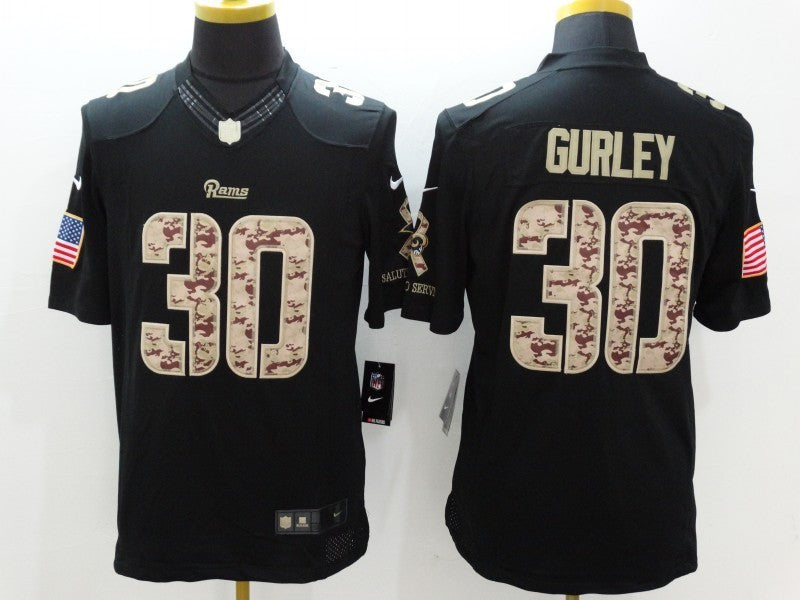 Men's Los Angeles Rams Todd Gurley #30 Black Game Jersey1 football jersey product view 1