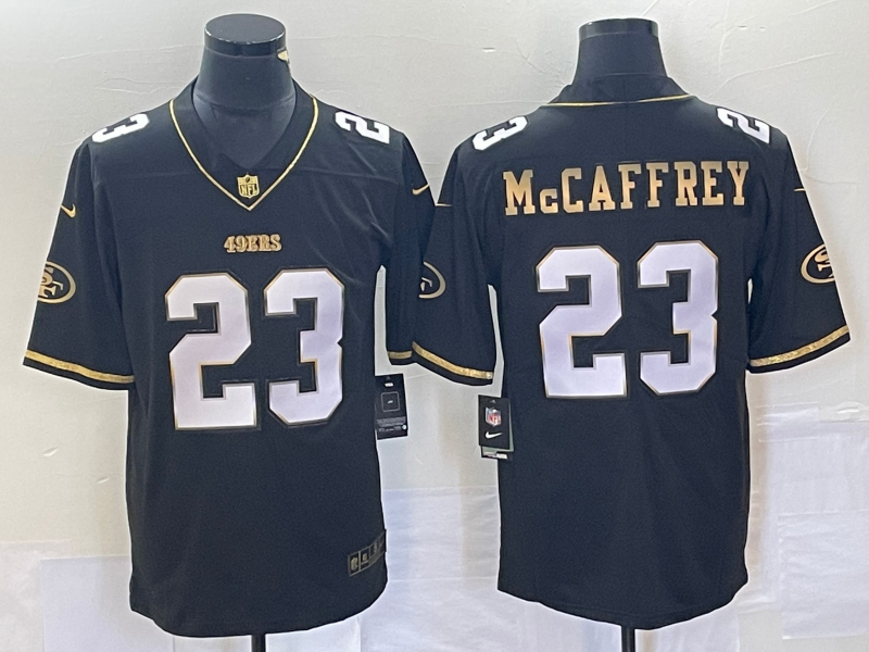 Men's San Francisco 49ers Christian McCaffrey #23 Black Game Player Jersey1 football jersey product view 1
