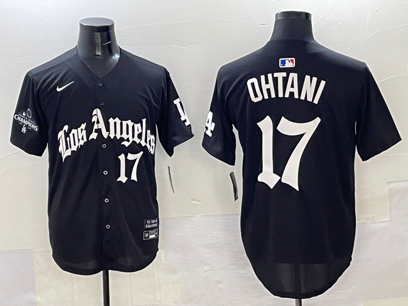 Men's Los Angeles Dodgers Shohei Ohtani #17 Black Team Player Game Jersey baseball jersey product view 1
