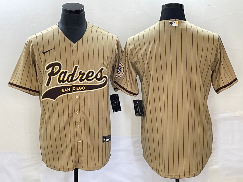 Men's San Diego Padres Tan Replica Blank Jersey1 Joint Edition baseball jersey product view 1