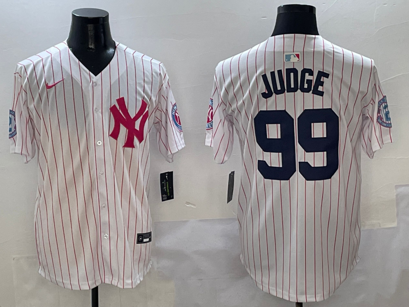Men's New York Yankees Aaron Judge #99 White Team Game Jersey baseball jersey product view 1
