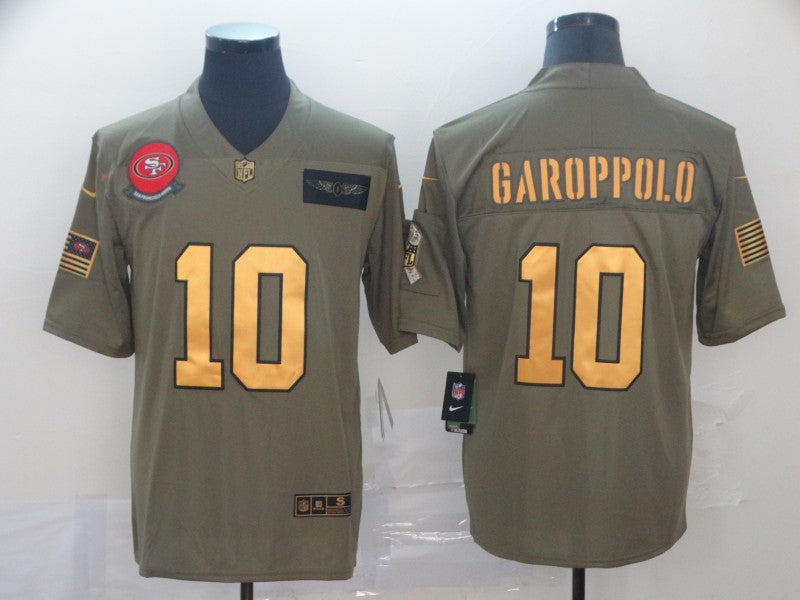 Men's San Francisco 49ers Jimmy Garoppolo #10 Brown Alternate Game Jersey1 football jersey product view 1