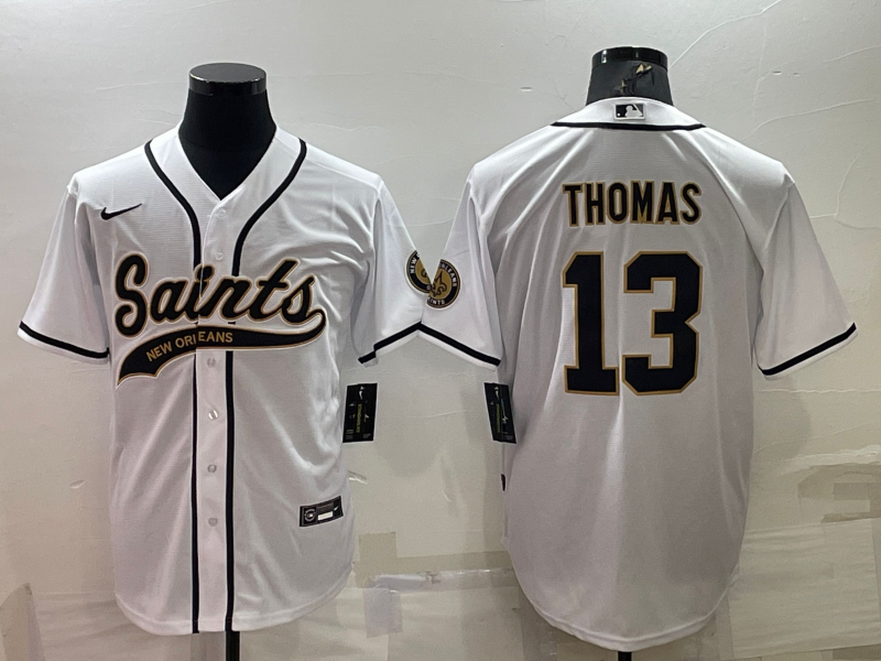 Men's New Orleans Saints Michael Thomas #13 White Game Jersey1 Joint Edition football jersey product view 1