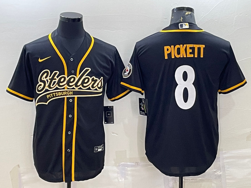 Men's Pittsburgh Steelers Kenny Pickett #8 Black Player Jersey1 football jersey product view 1
