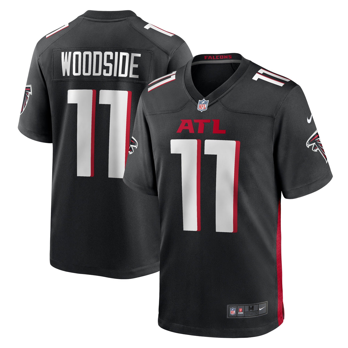 Logan Woodside Atlanta Falcons Nike Team Game Jersey - Black football jersey product view 1