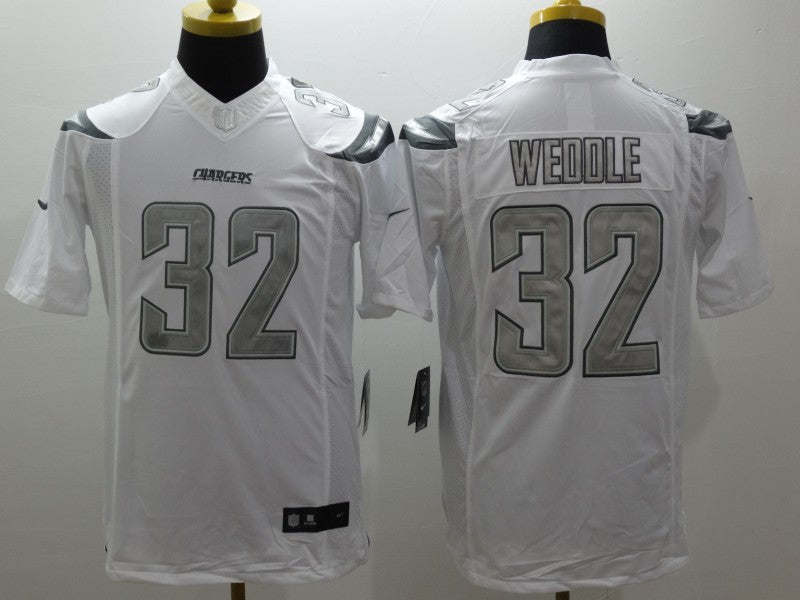 Men's Los Angeles Chargers Eric Weddle #32 White Game Jersey1 football jersey product view 1