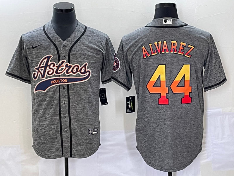 Men's Houston Astros Yordan Alvarez #44 Gray Replica Player Jersey1 Joint Edition baseball jersey product view 1