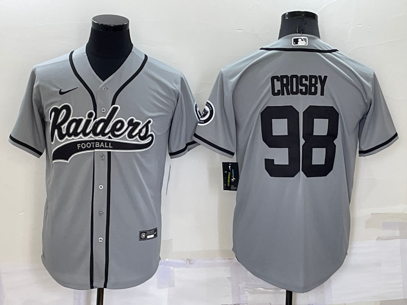 Men's Las Vegas Raiders Maxx Crosby #98 Gray Game Jersey1 Joint Edition football jersey product view 1