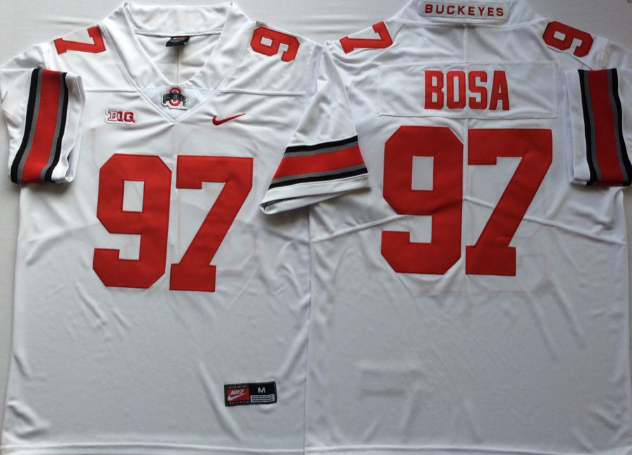 Men's Ohio State Buckeyes Joey Bosa #97 White Player Game Jersey sports jersey product view 1