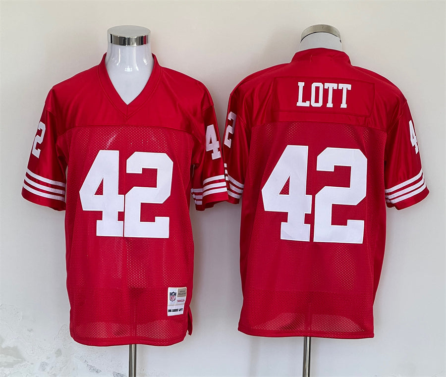 Men's San Francisco 49ers Ronnie Lott Scarlet Legacy Replica Jersey1 football jersey product view 1