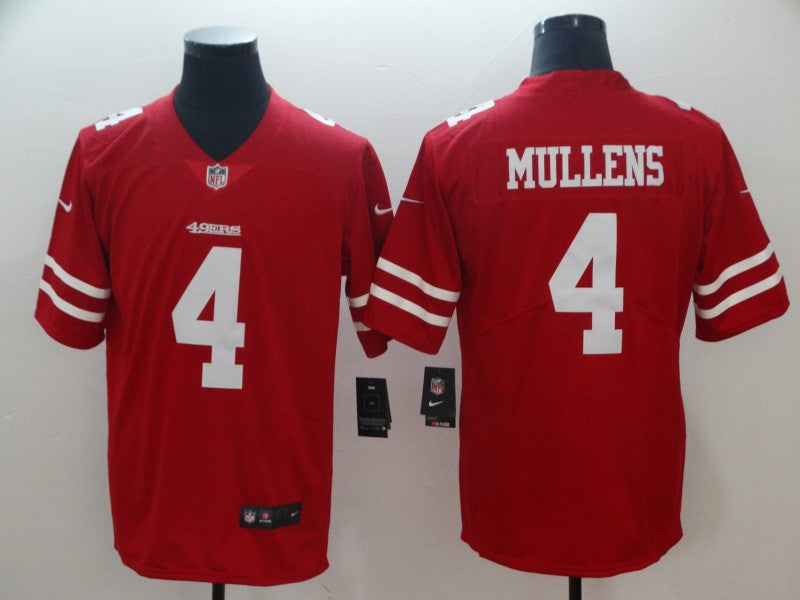 Men's San Francisco 49ers Nick Mullens #4 Red Game Jersey1 football jersey product view 1