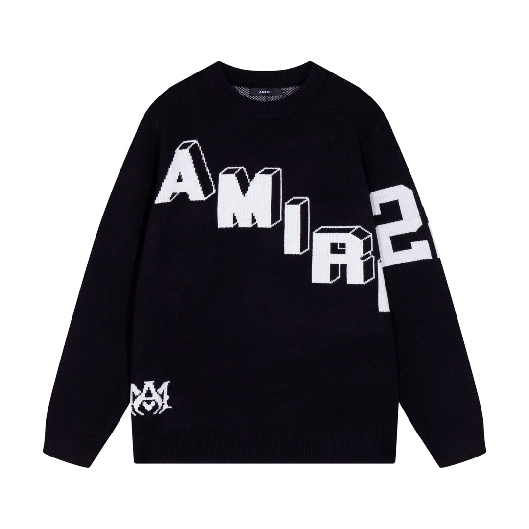 AMIRI 2024 Bew Sweater With Large 22-letter logo on back-Black sports jersey product view 1