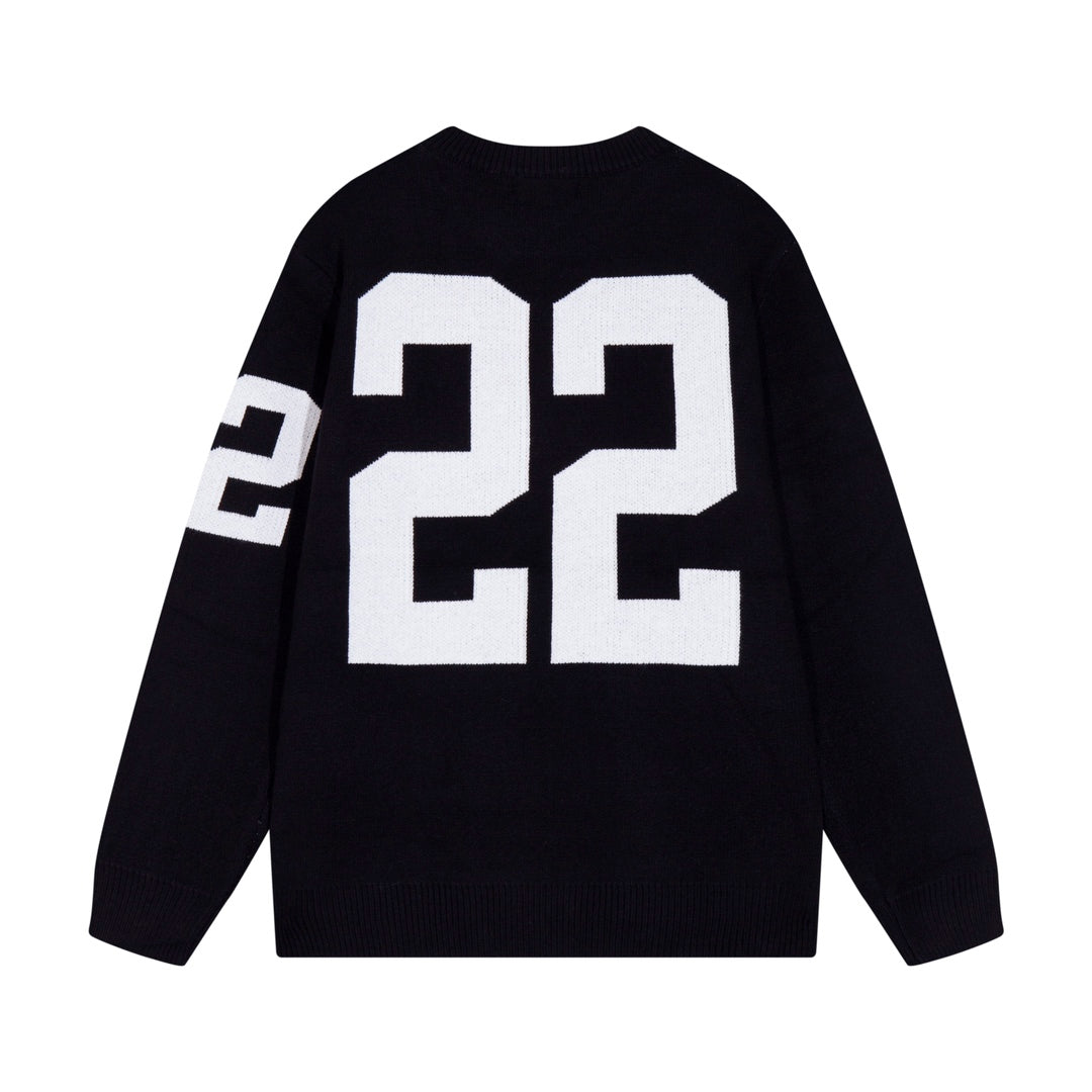 AMIRI 2024 Bew Sweater With Large 22-letter logo on back-Black sports jersey product view 2