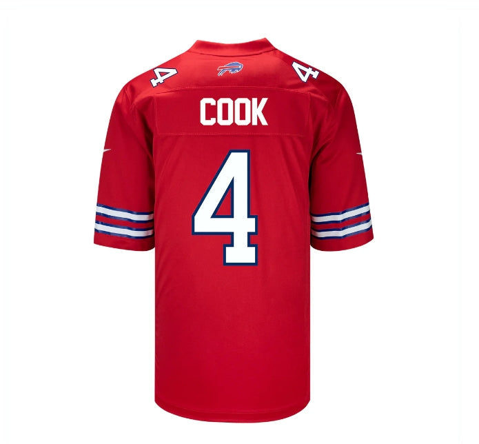 B.Bills #4 James Cook Red Game Player Jersey American Stitched Football Jerseys football jersey product view 1