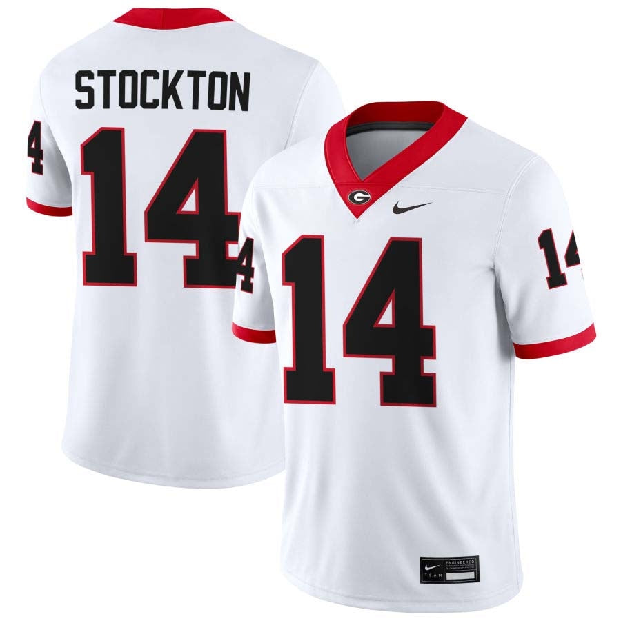 Gunner Stockton Georgia Bulldogs Jersey - White sports jersey product view 1